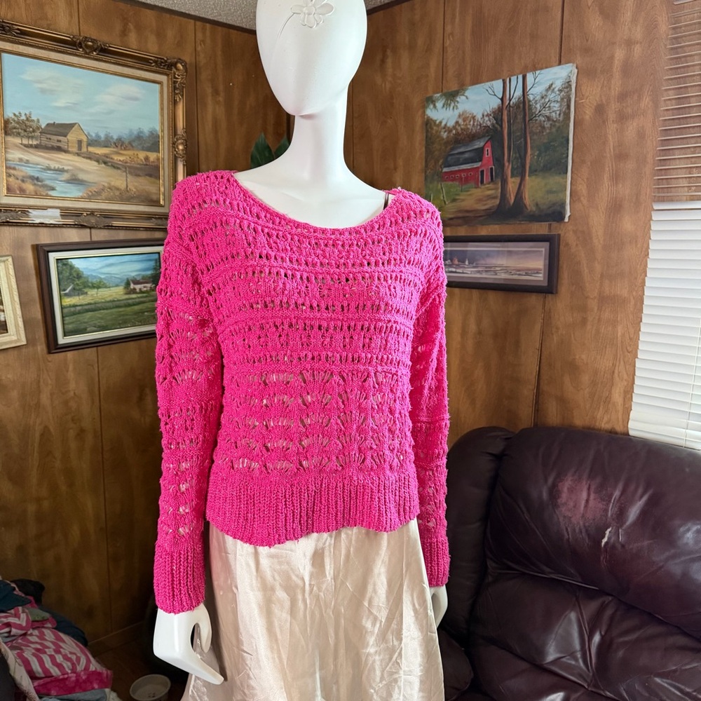 Pilcro Anthropologie Crochet Sweater NWT